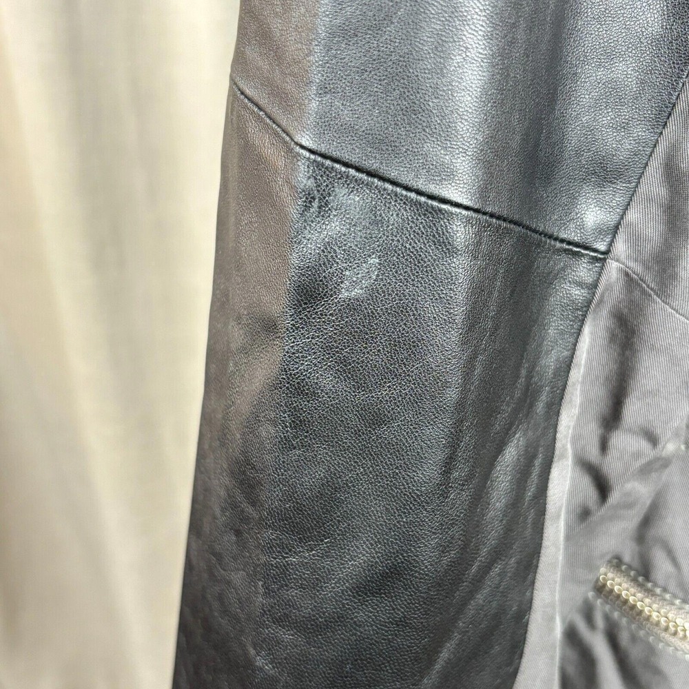 AS by DF Mixed Fabric Leather & Tencel Utility Jacket Green Black Size Large - Picture 6 of 8